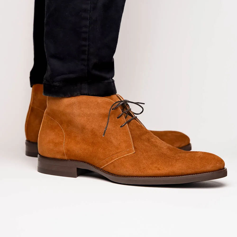 46-592-TOB MARCO Suede Calfskin Chukka Boot, Tobacco