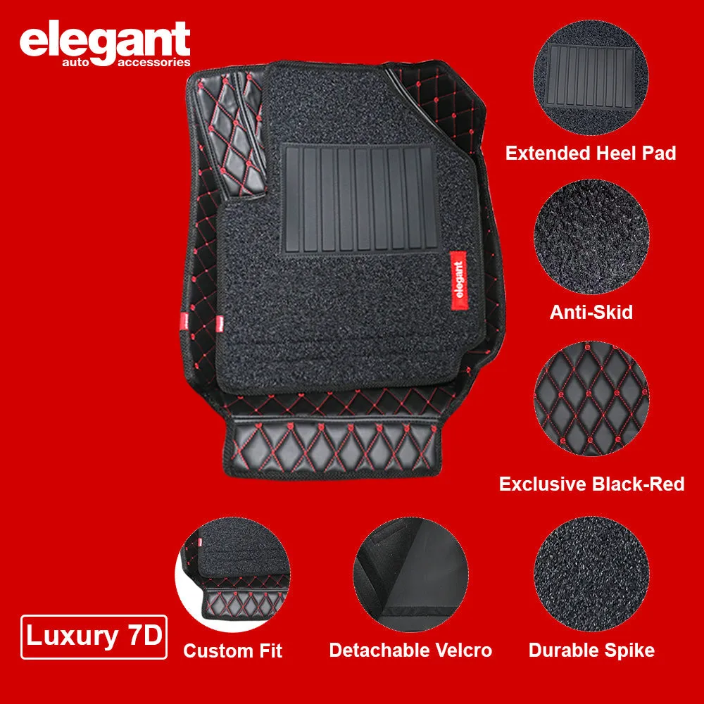 7D Car Floor Mats Black and Red For Nissan Kicks