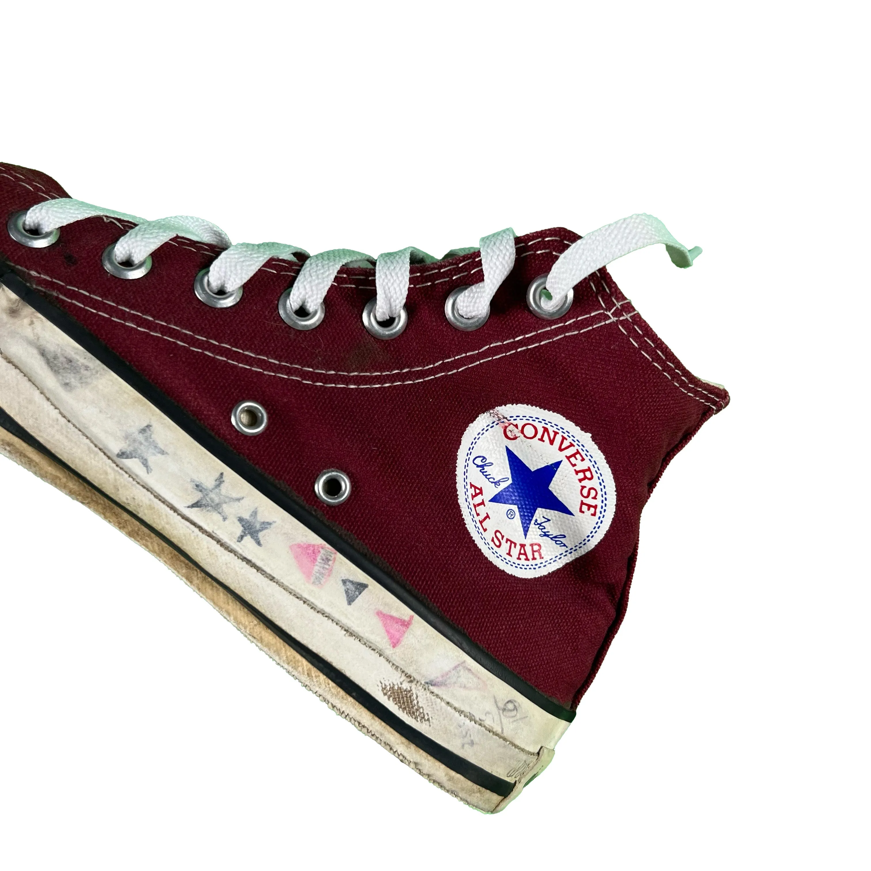 80s Made in USA Burgundy Converse- M's 6, W's 7.5