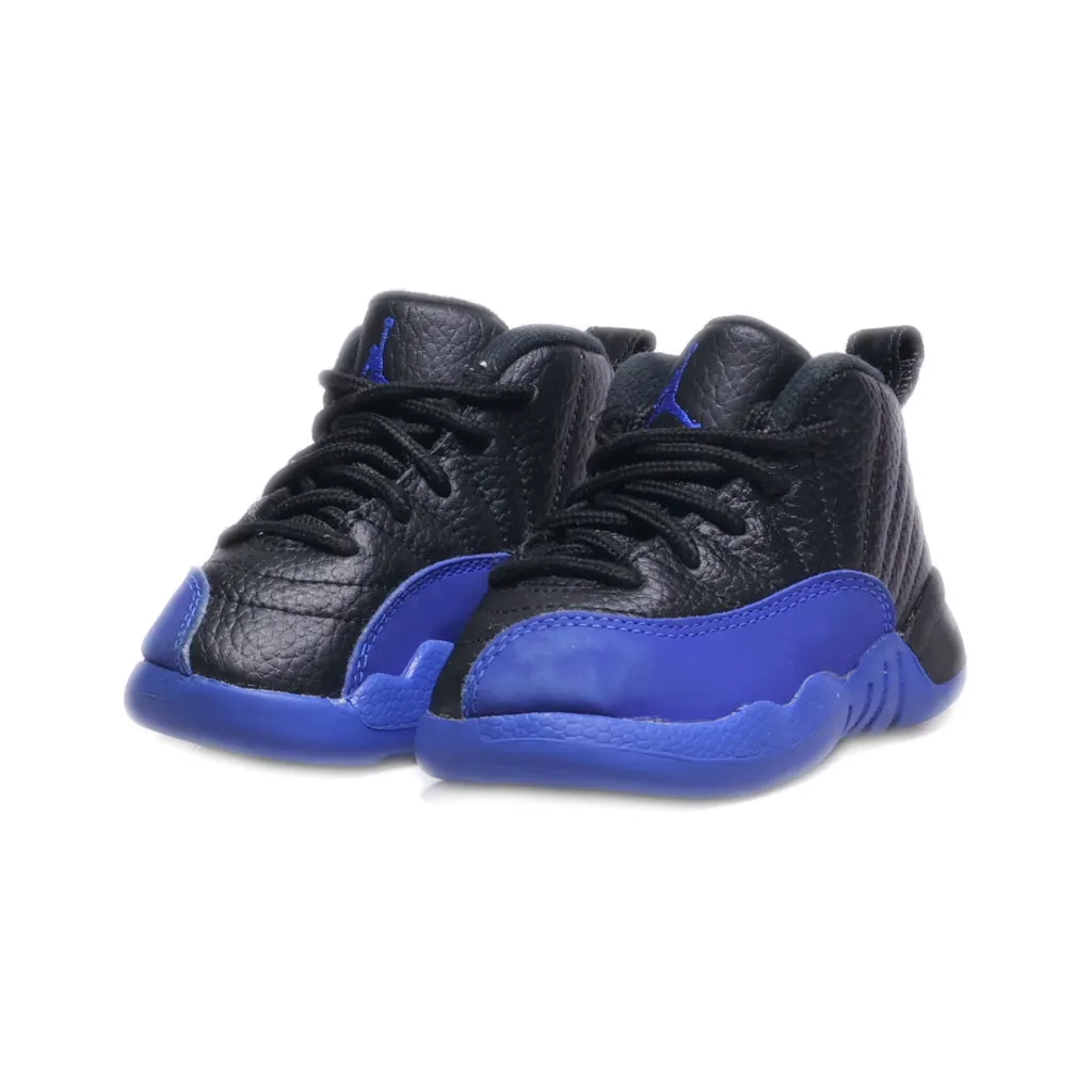 Air Jordan 12 Retro Sneakers Leather Black Colour For Kids