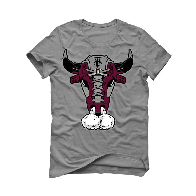 Air Jordan 5 Burgundy - Grey T-Shirt (LACED BULL)