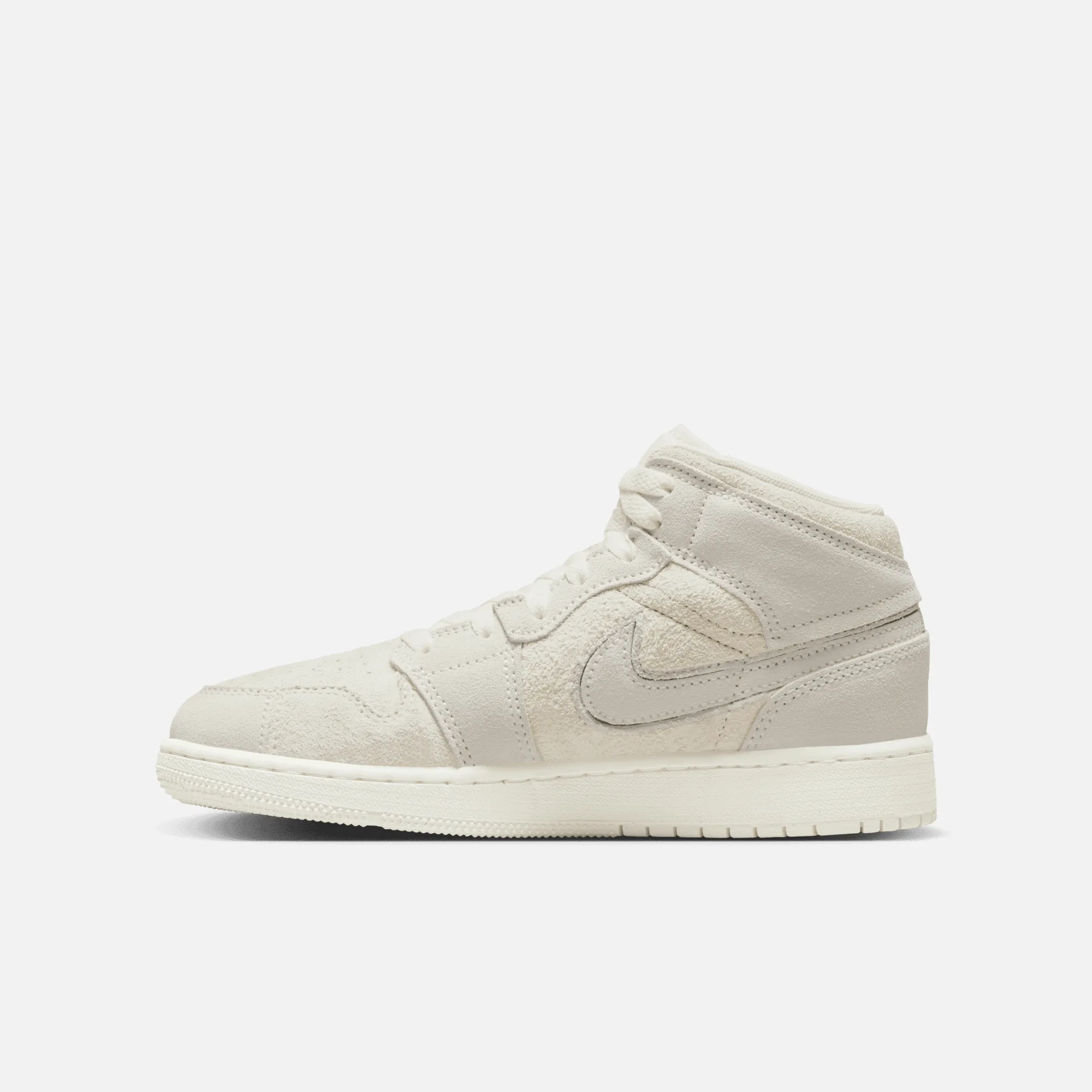 Air Jordan Big Kids' 1 Mid SE Craft Pale Ivory (GS)