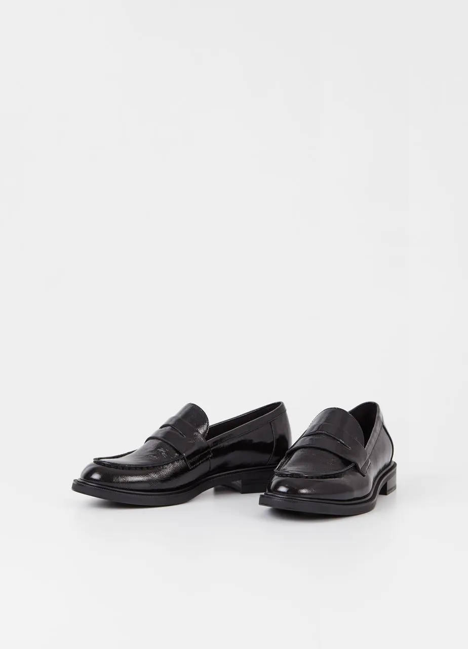 AMINA LOAFER LEATHER | BLACK PATENT