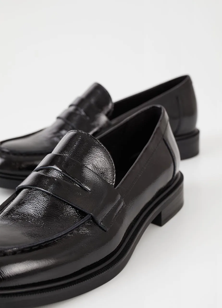 AMINA LOAFER LEATHER | BLACK PATENT