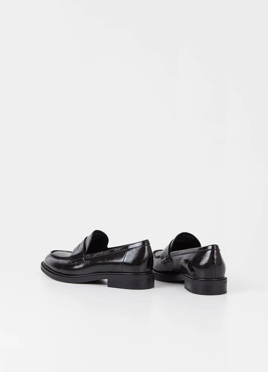 AMINA LOAFER LEATHER | BLACK PATENT