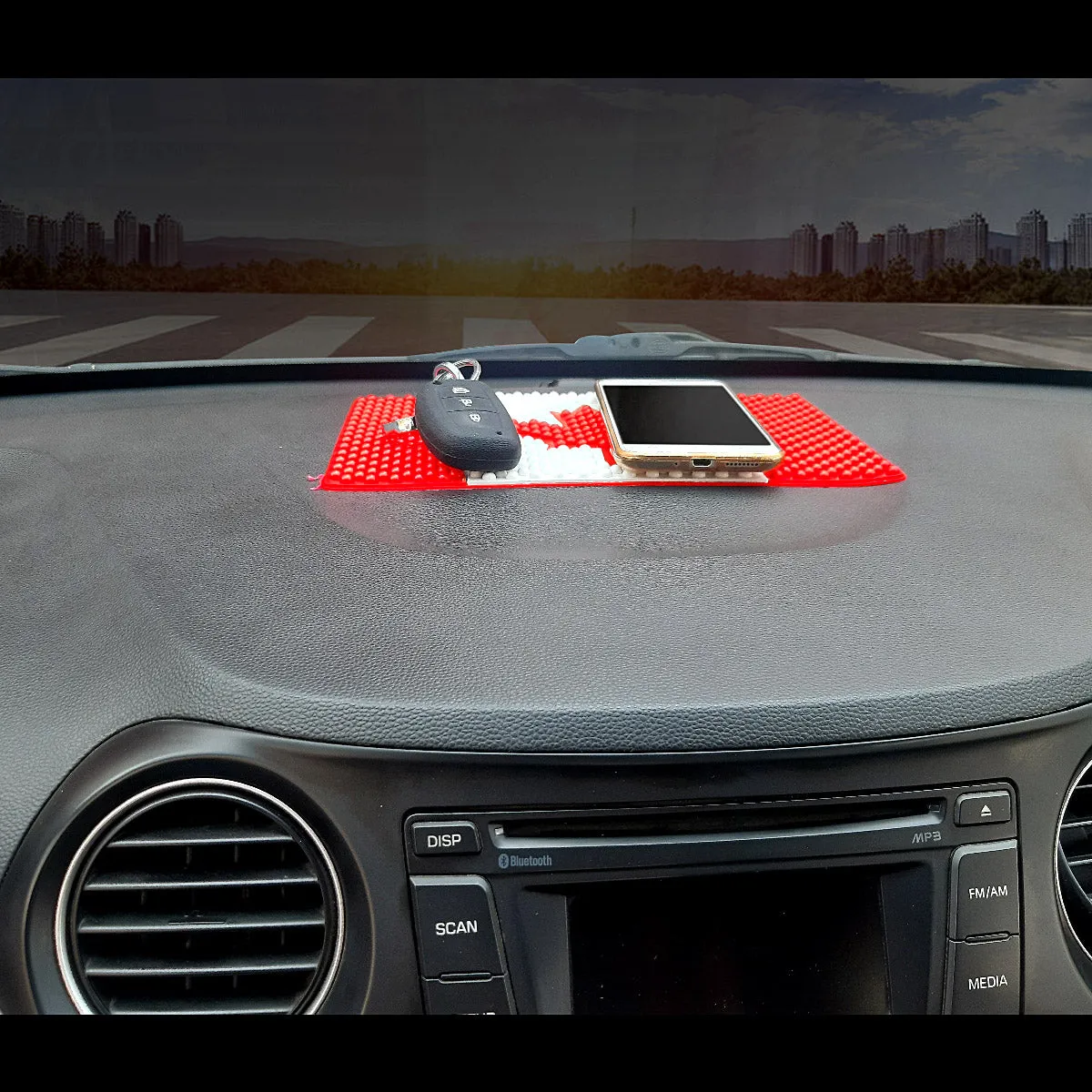 Anti Slip Mat for Car Dasboard, Anti Skid & Non Slip Pad, Multipurpose Mats Use for All Cars, Office, Home, Kitchen, Desk & Table, Canada Flag Design, 1 Piece (Big Size 25 x 15 cm)