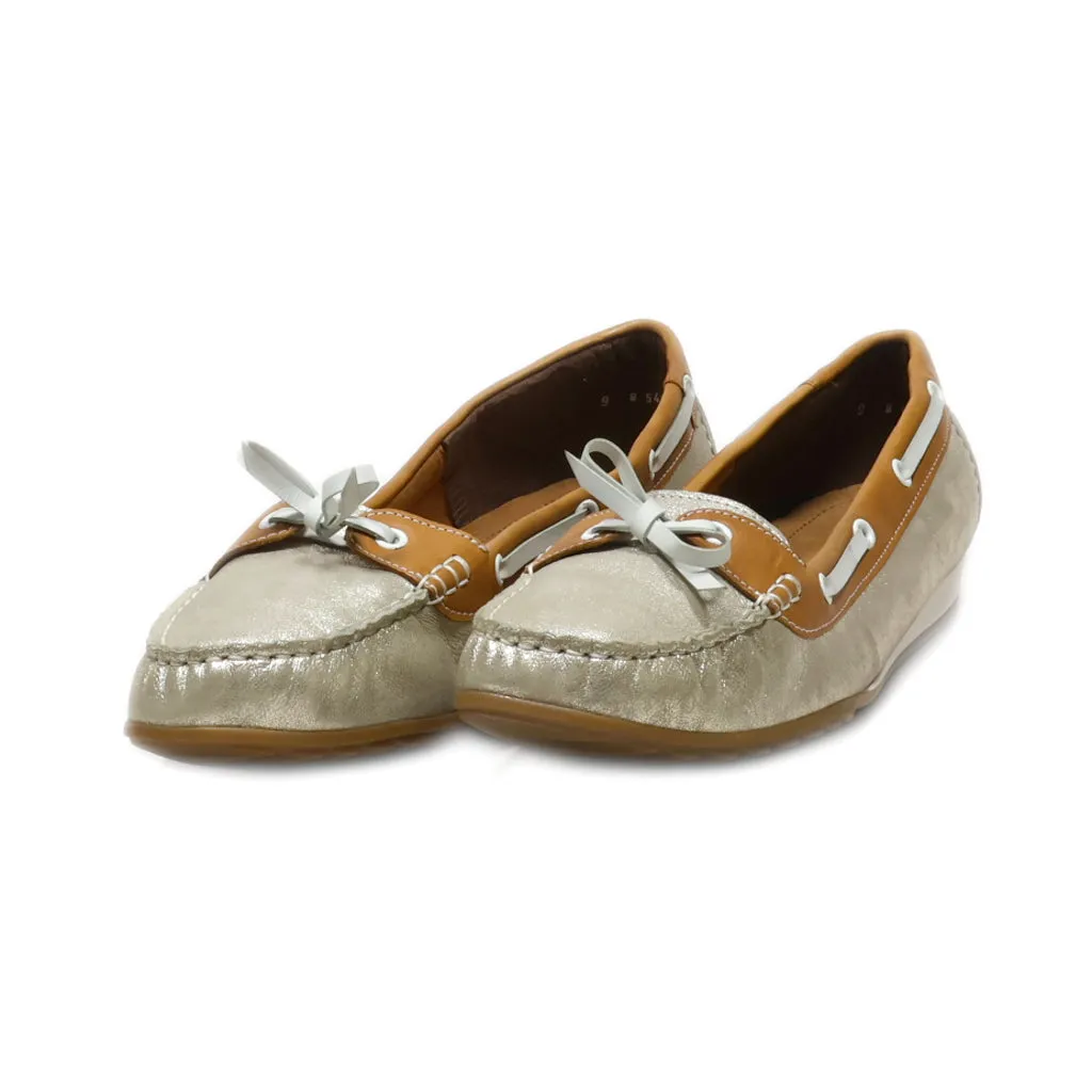 Ara Loafers Leather Silver Colour For Women