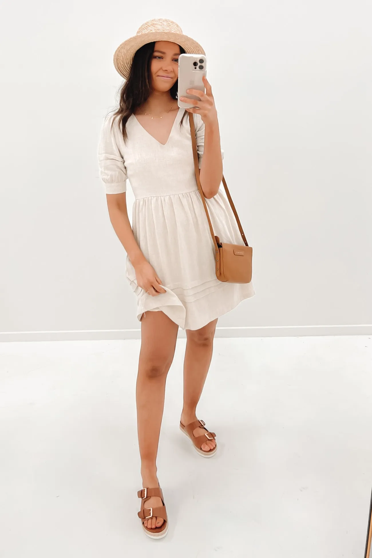 Augusta Mini Dress Beige