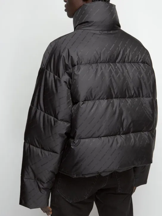 Balenciaga   Jacquard logo nylon puffer jacket 