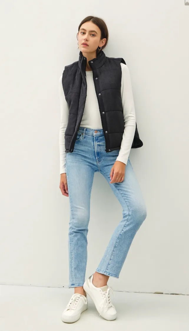 Be Cool Suede-Like Puffer Vest