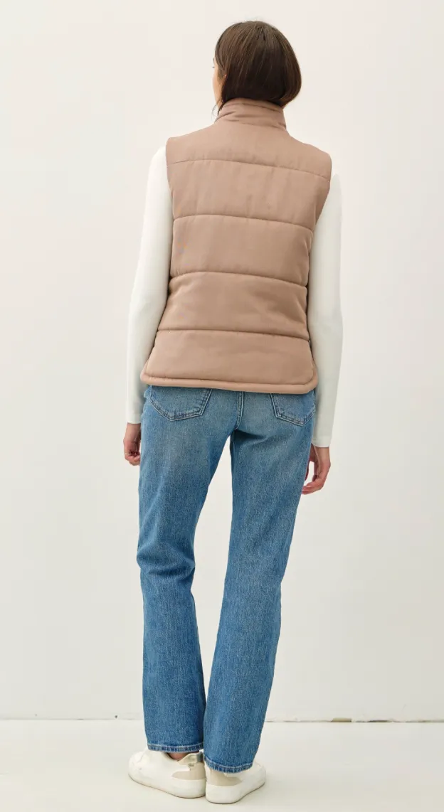 Be Cool Suede-Like Puffer Vest