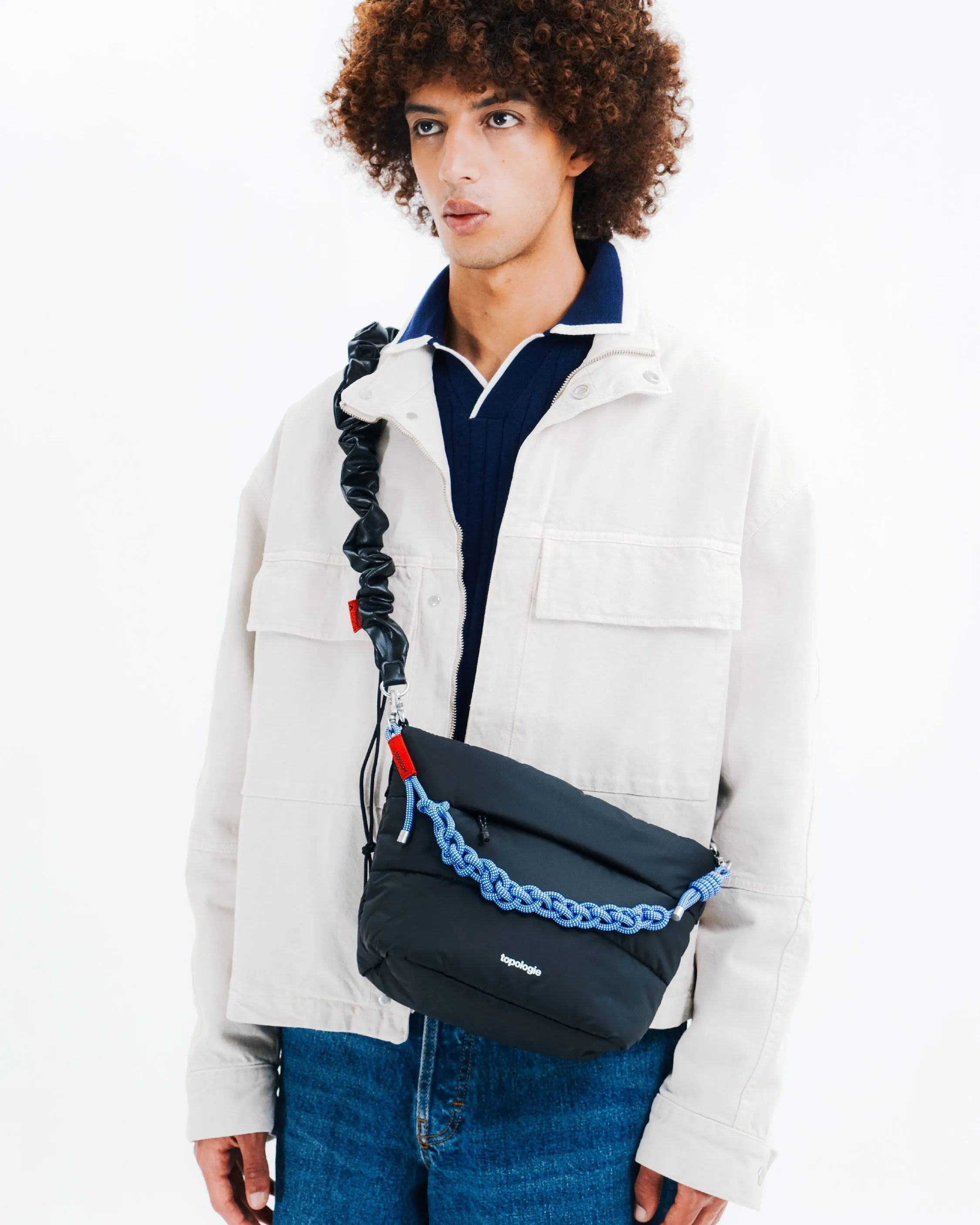 Besace / Moss (Puffer) / Bungee Strap / Electric Purple (Tech Sateen)