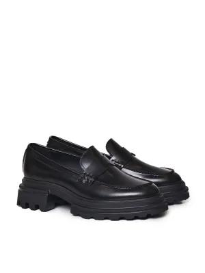 Black Leather Penny Loafers