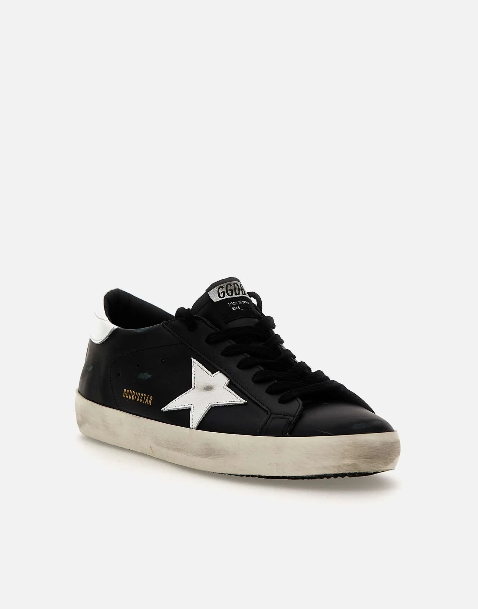 Black Leather Superstar Classic Sneakers