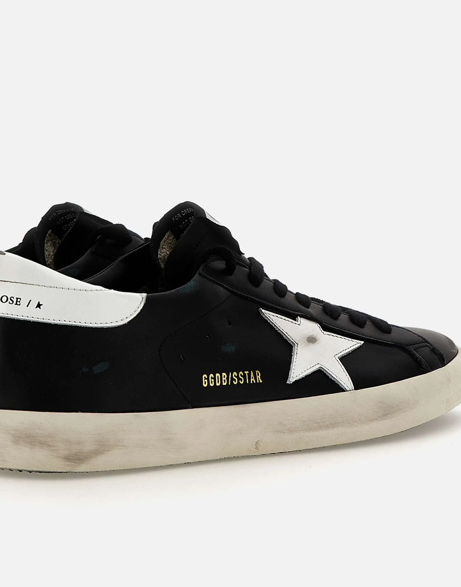 Black Leather Superstar Classic Sneakers