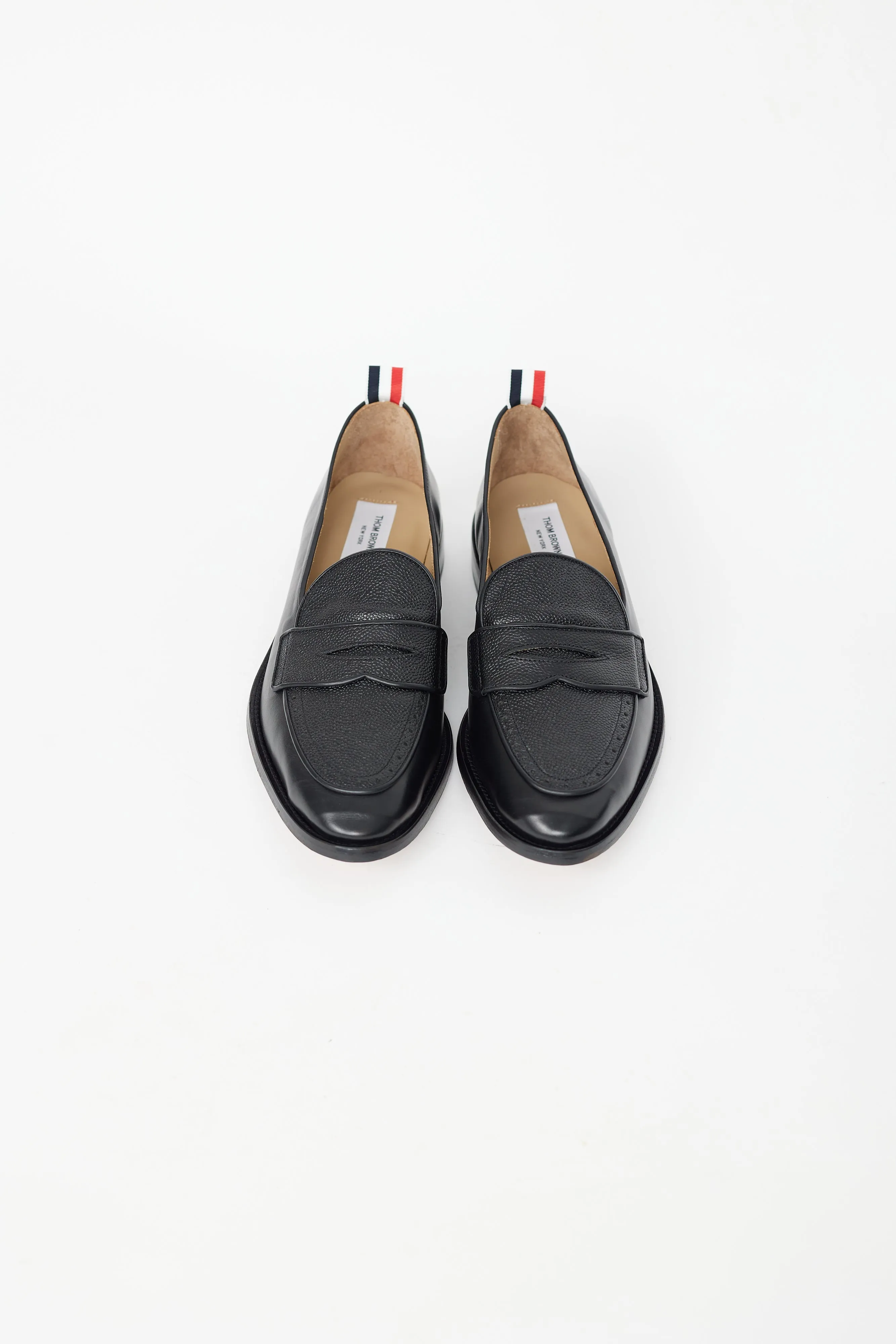 Black Leather Varsity Penny Loafer