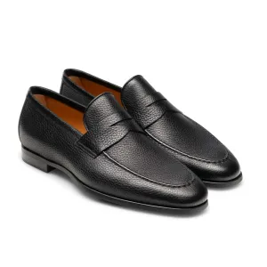 Black Pebbled Leather Diezma II Loafers - Magnanni