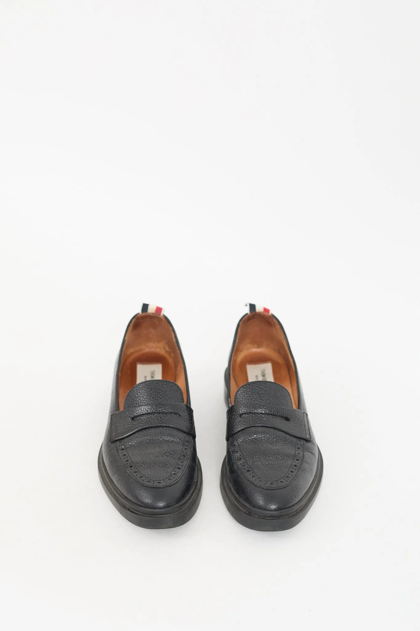 Black Pebbled Leather Penny Loafer