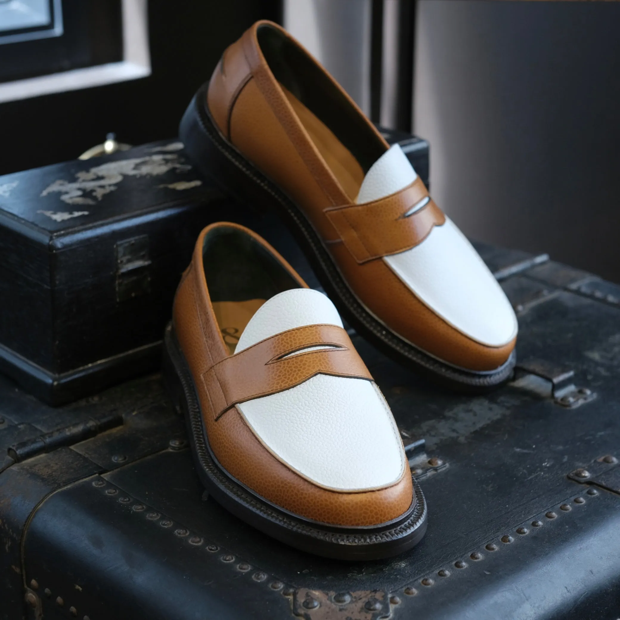 Blackstock & Weber Ellis Penny Loafer (Acorn/White)