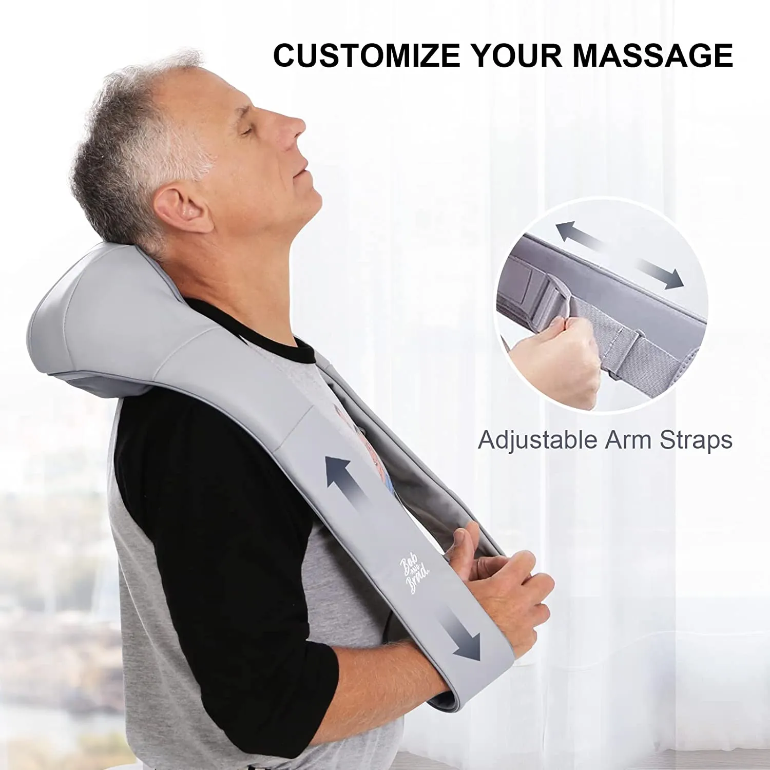 Bob and Brad Neck and Shoulder Massager with Heat (Gray) (Open box)