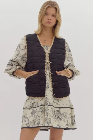 Bonfire Favorite Black Quilted Vest