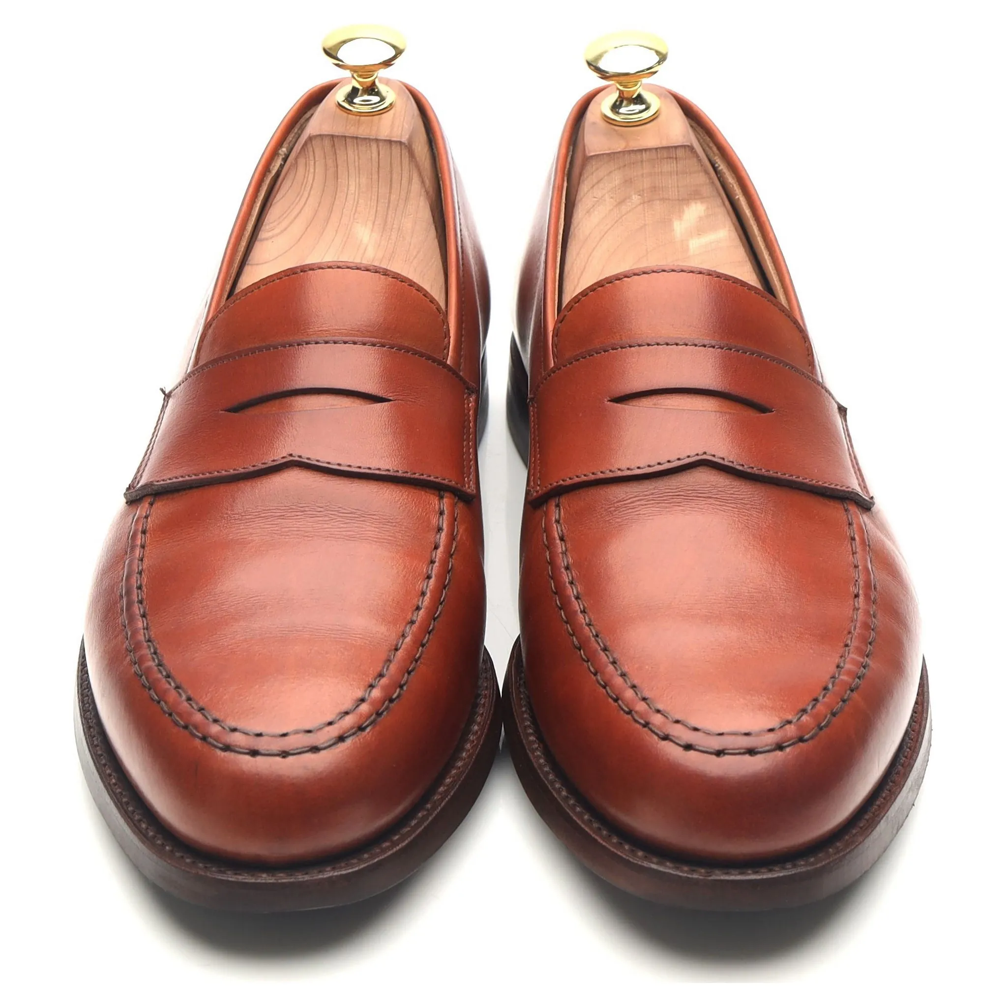 'Boston' Tan Brown Leather Loafers UK 8.5 E