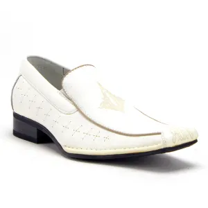 Boys Conal Squared Toe Dress Design Loafers Shoes K-61010 White-17