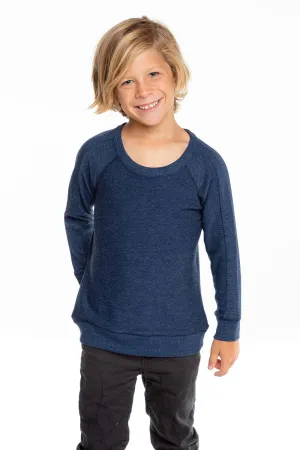 Boys Cozy Knit Long Sleeve Rib Panel Raglan Pullover