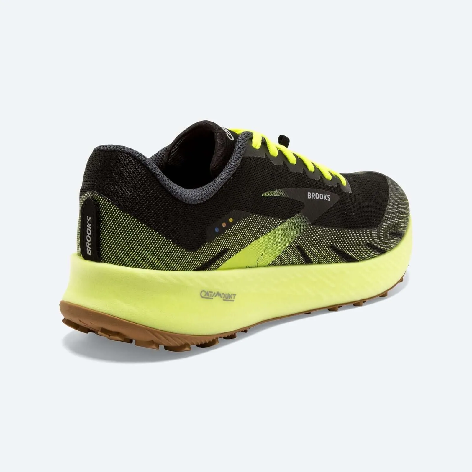 Brooks Mens Catamount Speed Trail Sneakers Shoes Running - Black/Yellow