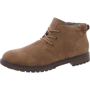 Bullboxer Mens Faux Leather Lace-Up Chukka Boots