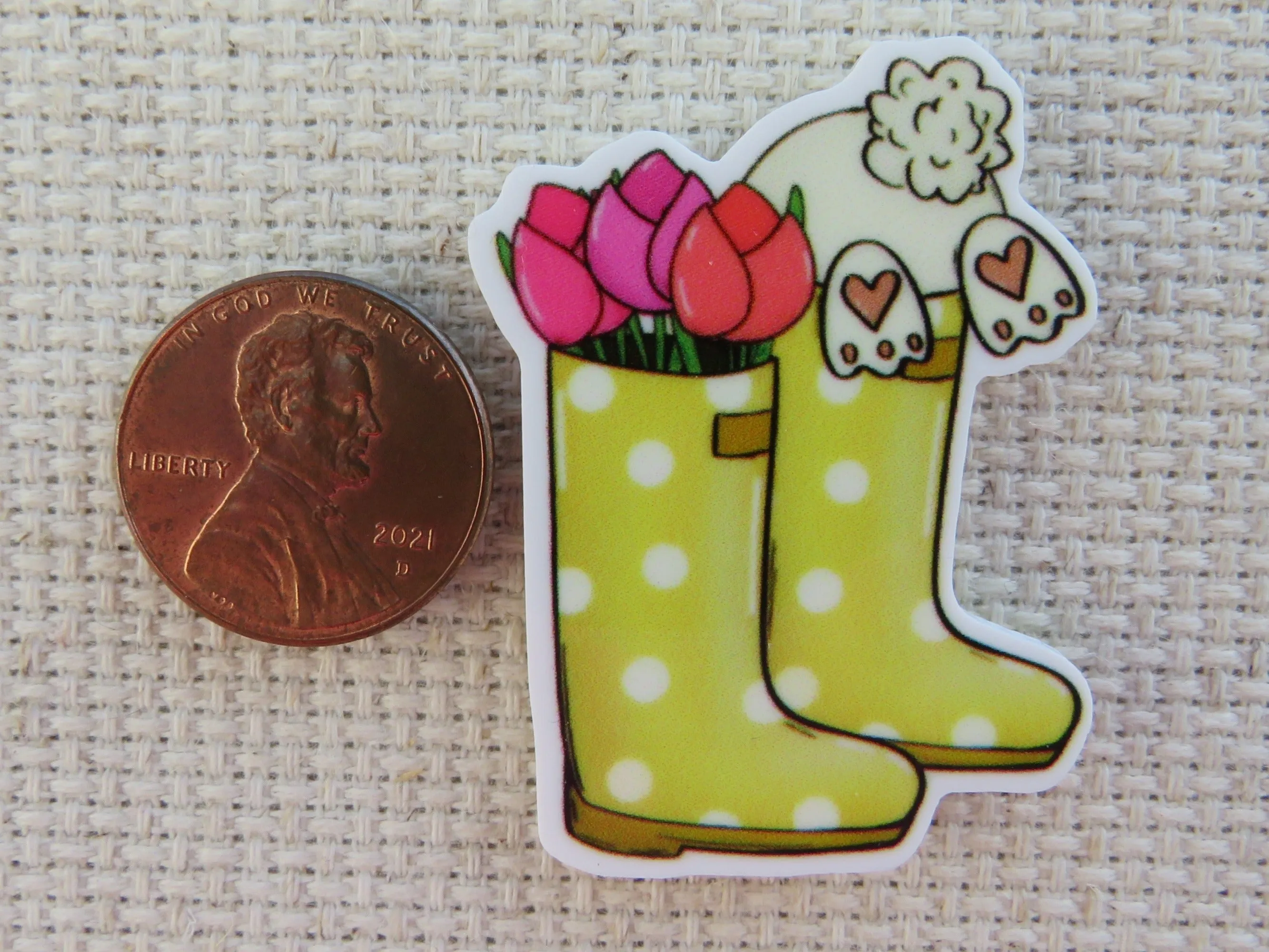 Bunny in a Boot Needle Minder, Cover Minder, Magnet