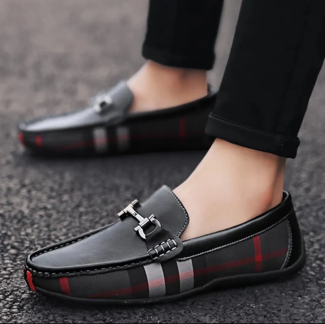 Bxxy's Stylish And Comfortable Checker Loafers for Men