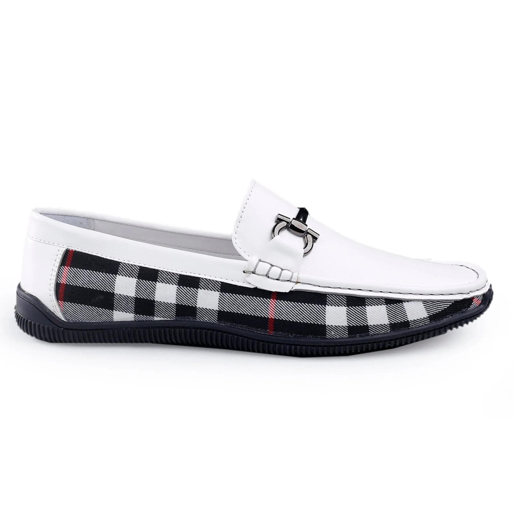 Bxxy's Vegan Leather Trendiest Checker Loafers for Men