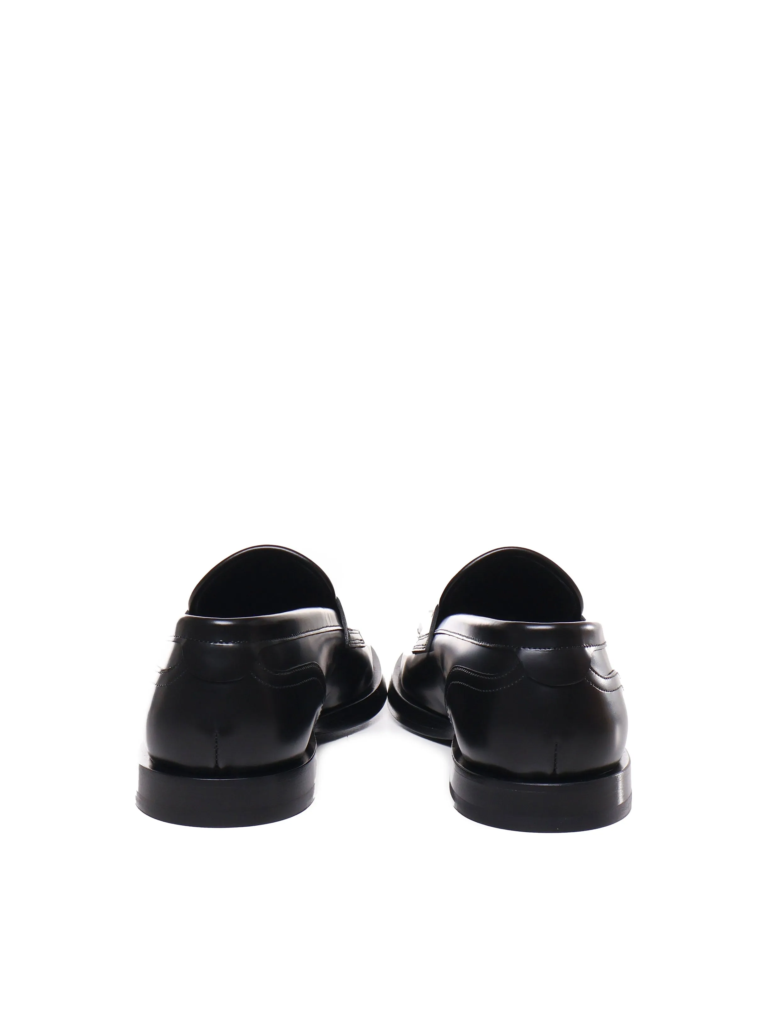 Calfskin Black Leather Loafers