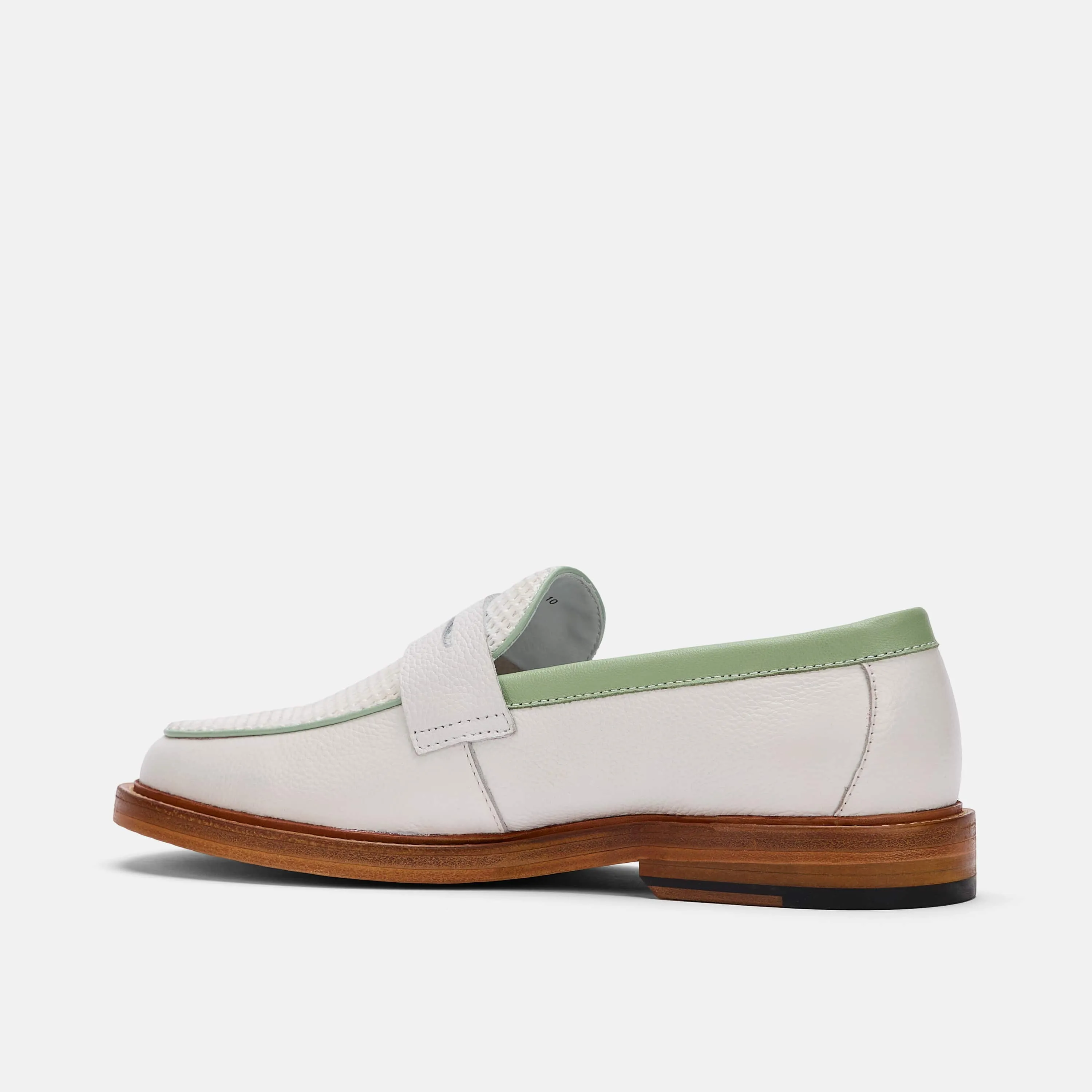 Calum White Mojito Leather Penny Loafers