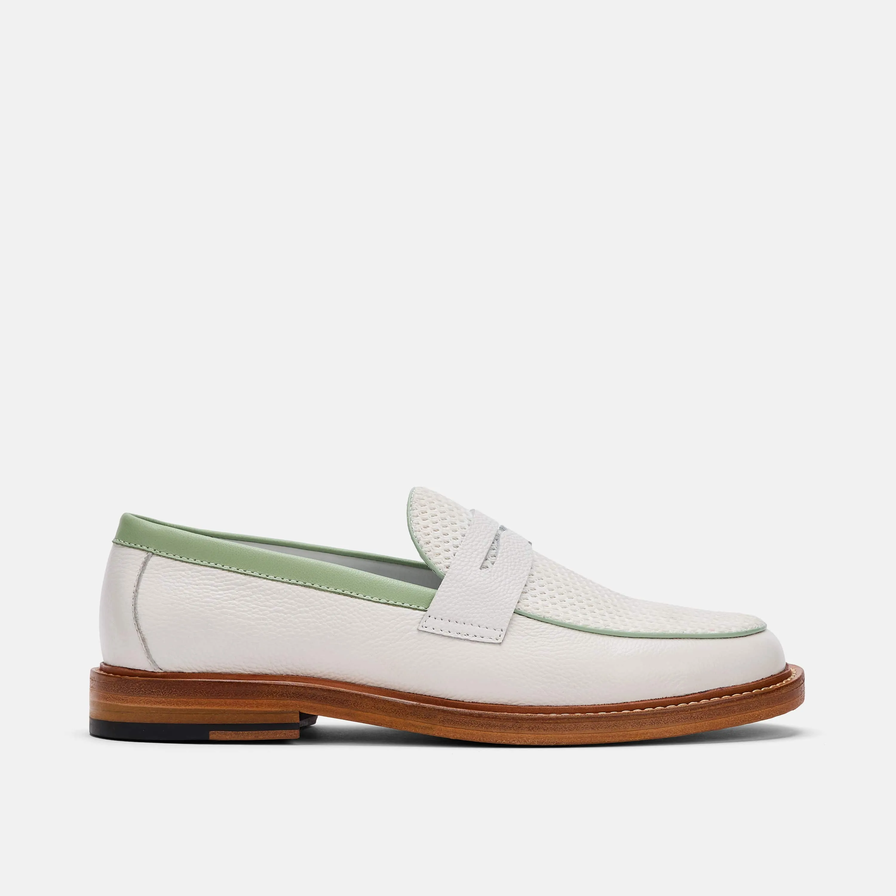 Calum White Mojito Leather Penny Loafers