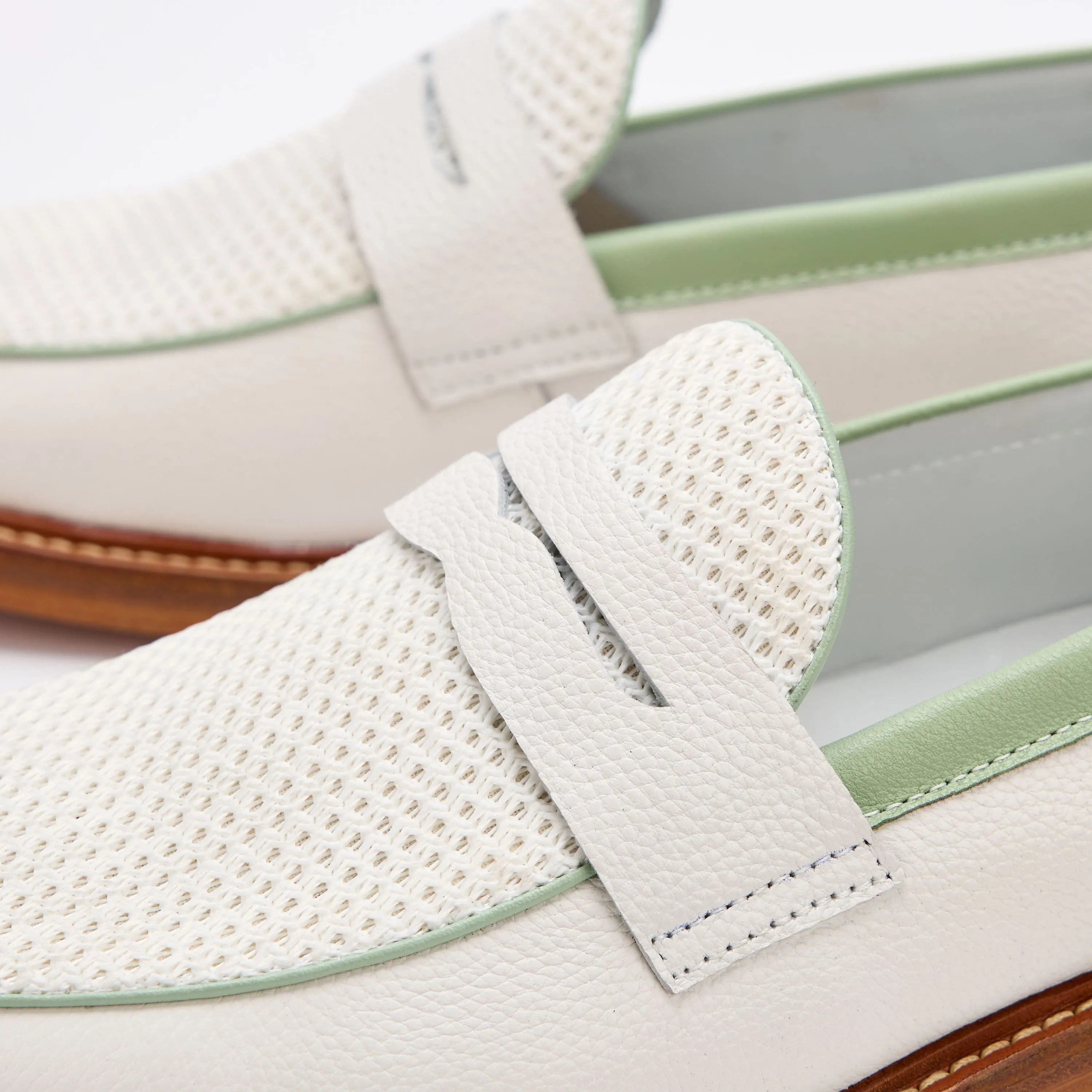 Calum White Mojito Leather Penny Loafers