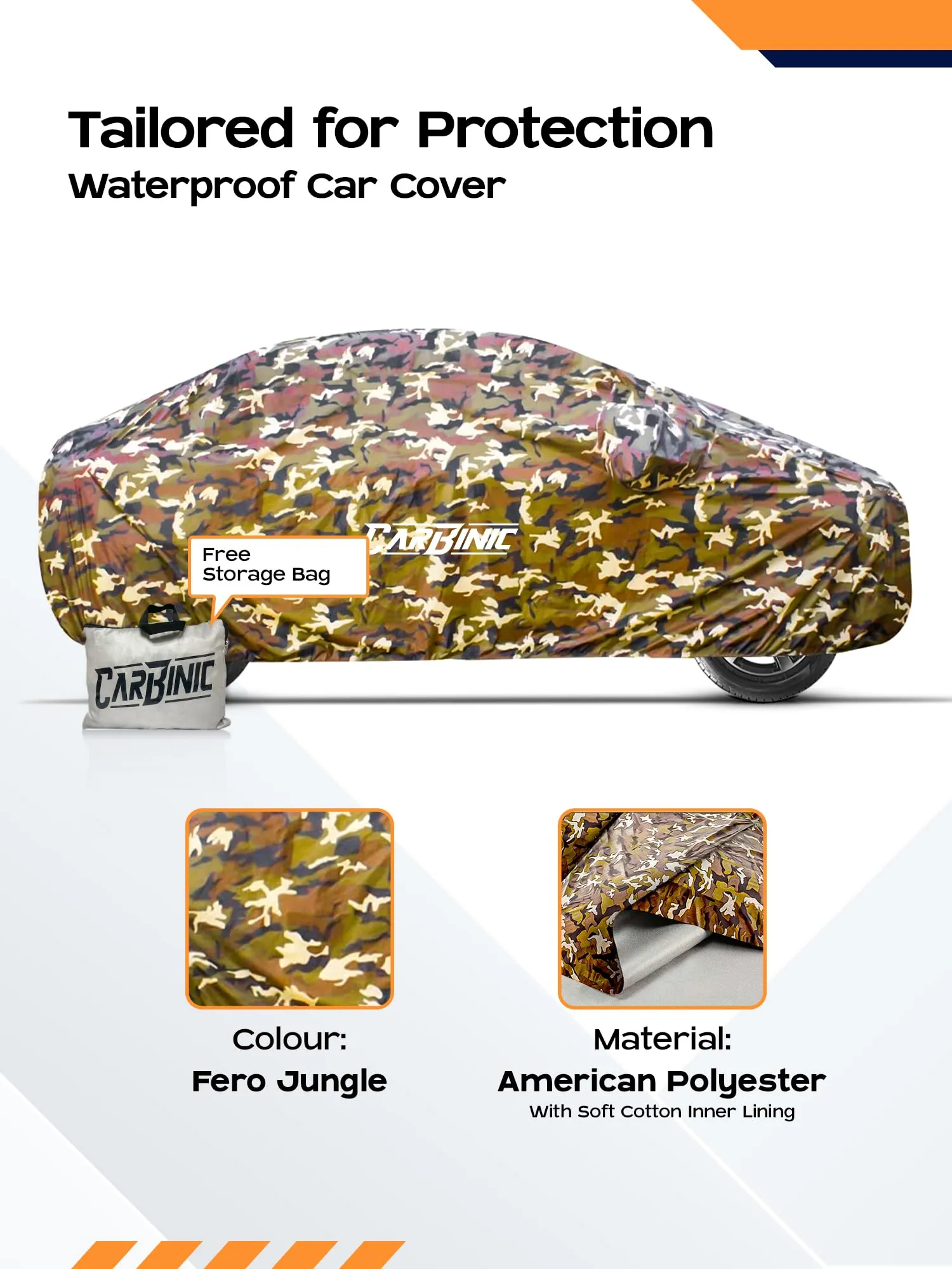 CARBINIC Car Cover for Nissan Kicks 2019 Waterproof (Tested) and Dustproof UV Heat Resistant Outdoor Protection with Triple Stitched Fully Elastic Surface