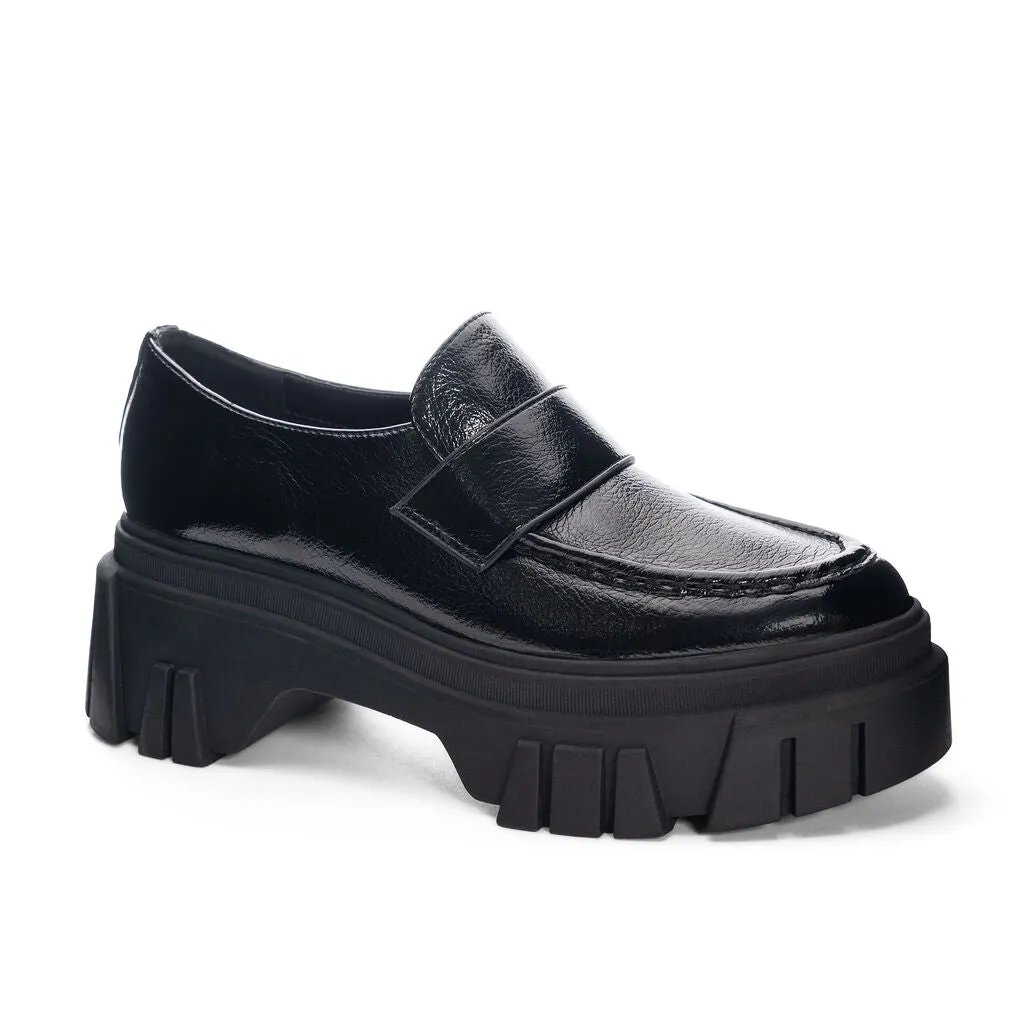 Chinese Laundry - Jensen - Patent Lug Sole Chunky Platform Slip on Loafers