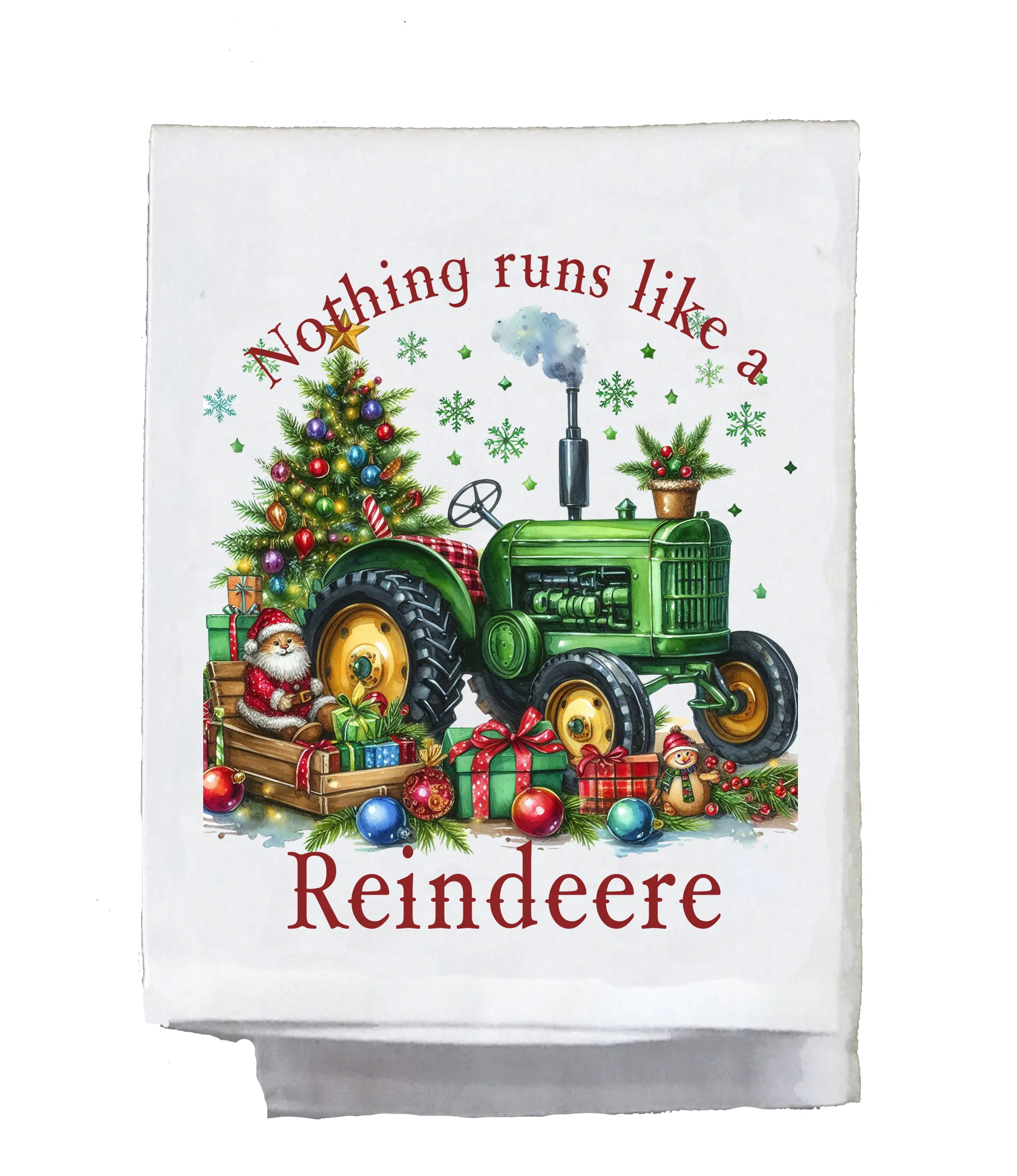 Christmas, Country, Green Tractor, Nothing runs like a reindeer