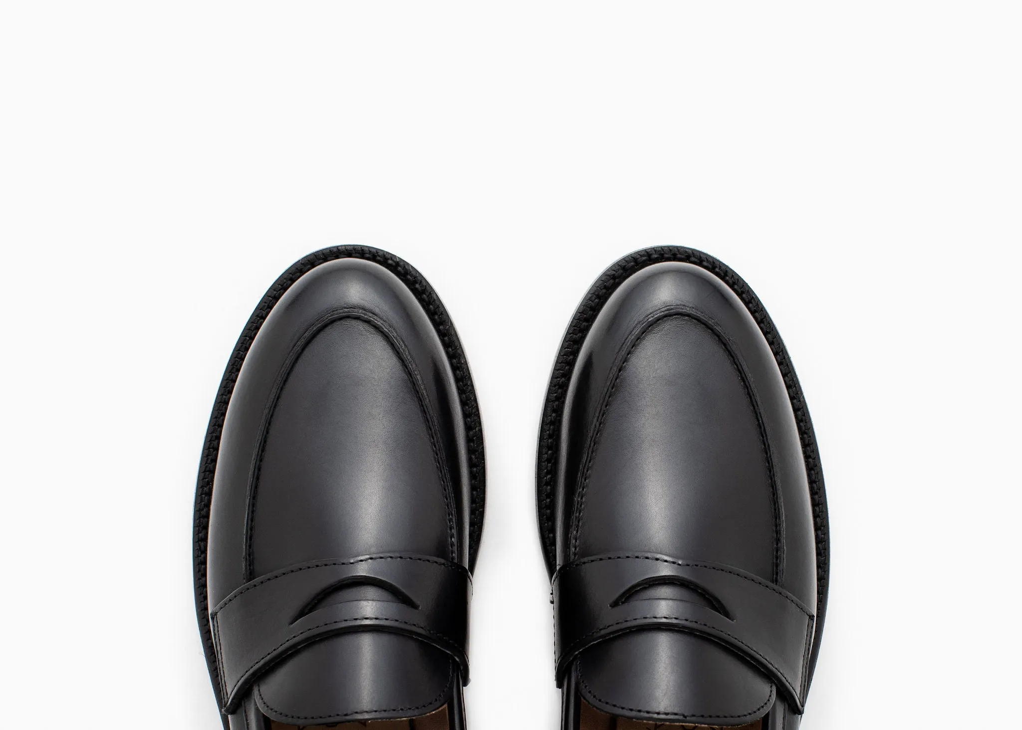 Clara Penny Loafer Black Calf