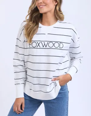 Classic Stripe Simplified Crew - White/Navy Stripe