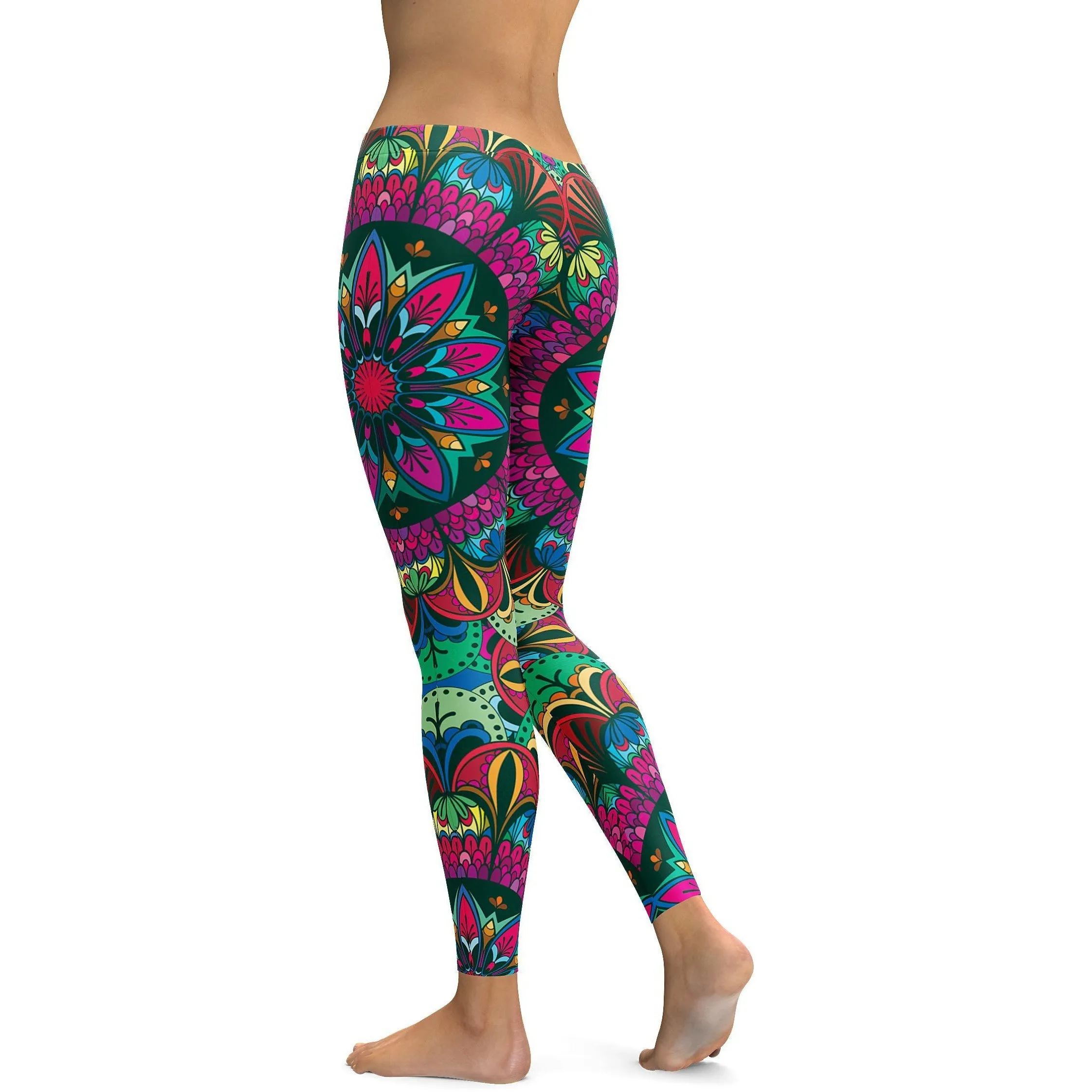 Colorful Pink Mandala Leggings