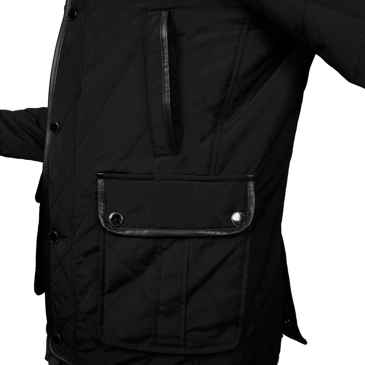 Contrasting Black Puffer Coat Jacket by Brune & Bareskin