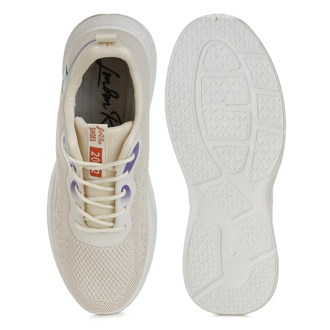 Contrasting Detail Lace-Up Sneakers