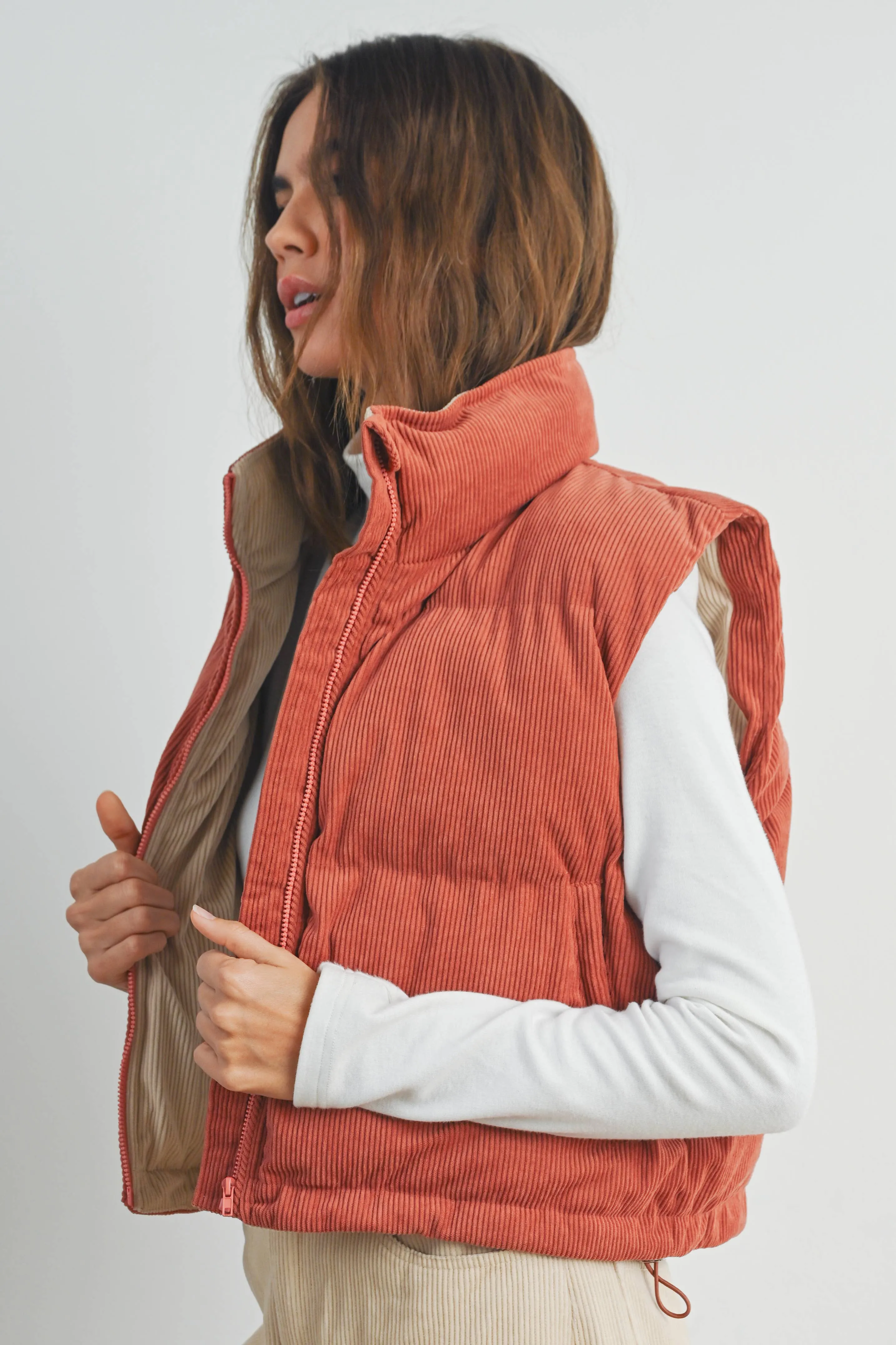 CORDUROY PUFFER VEST