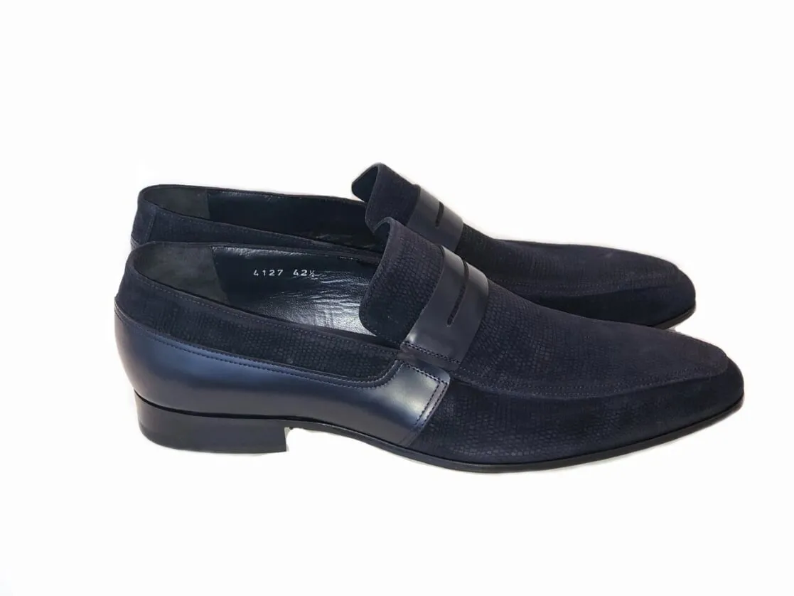 Corrente Suede Penny Loafer Navy