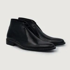 Corry Chukka Black Leather Boots