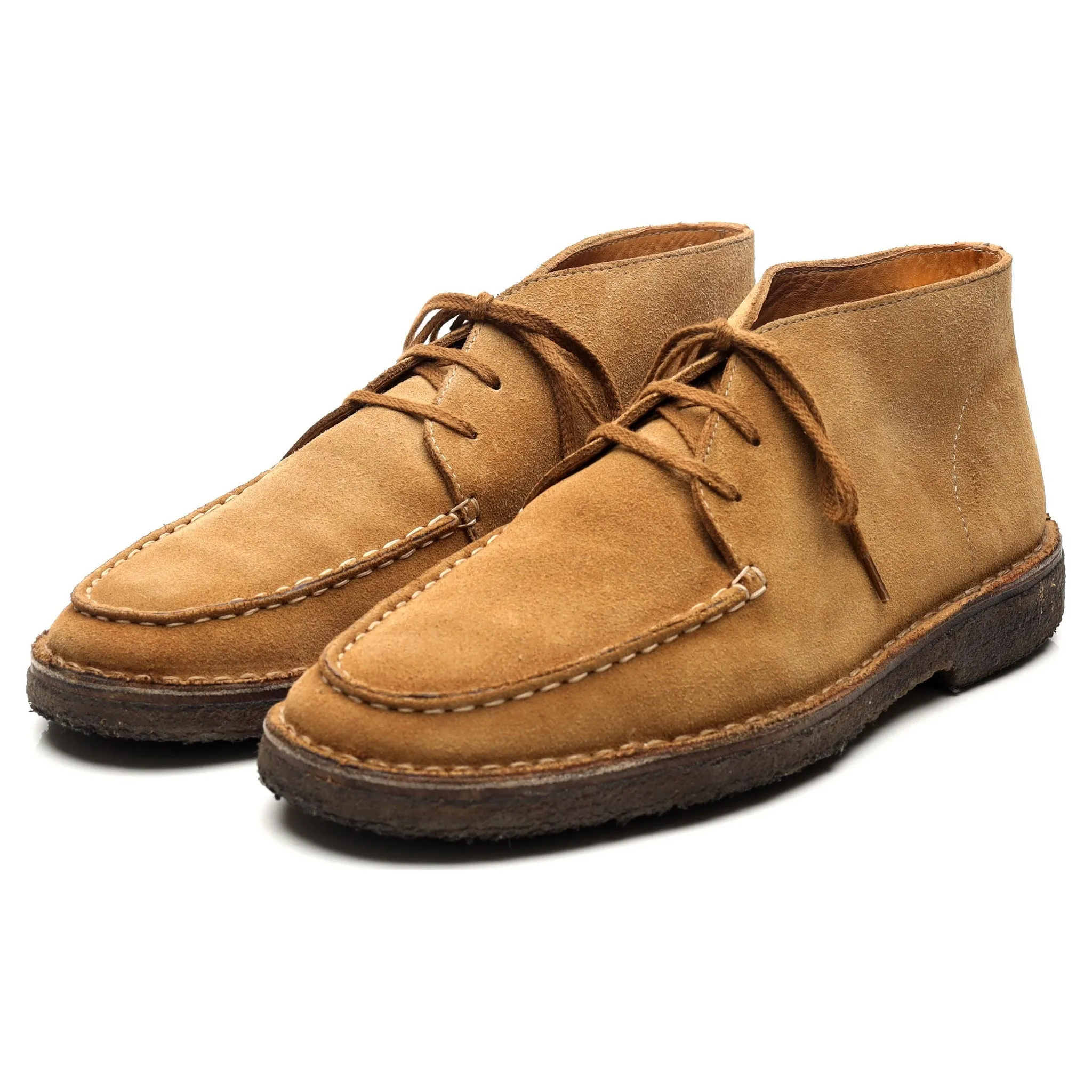 'Crosby' Tan Brown Suede Moc-Toe Chukka Boots UK 9.5