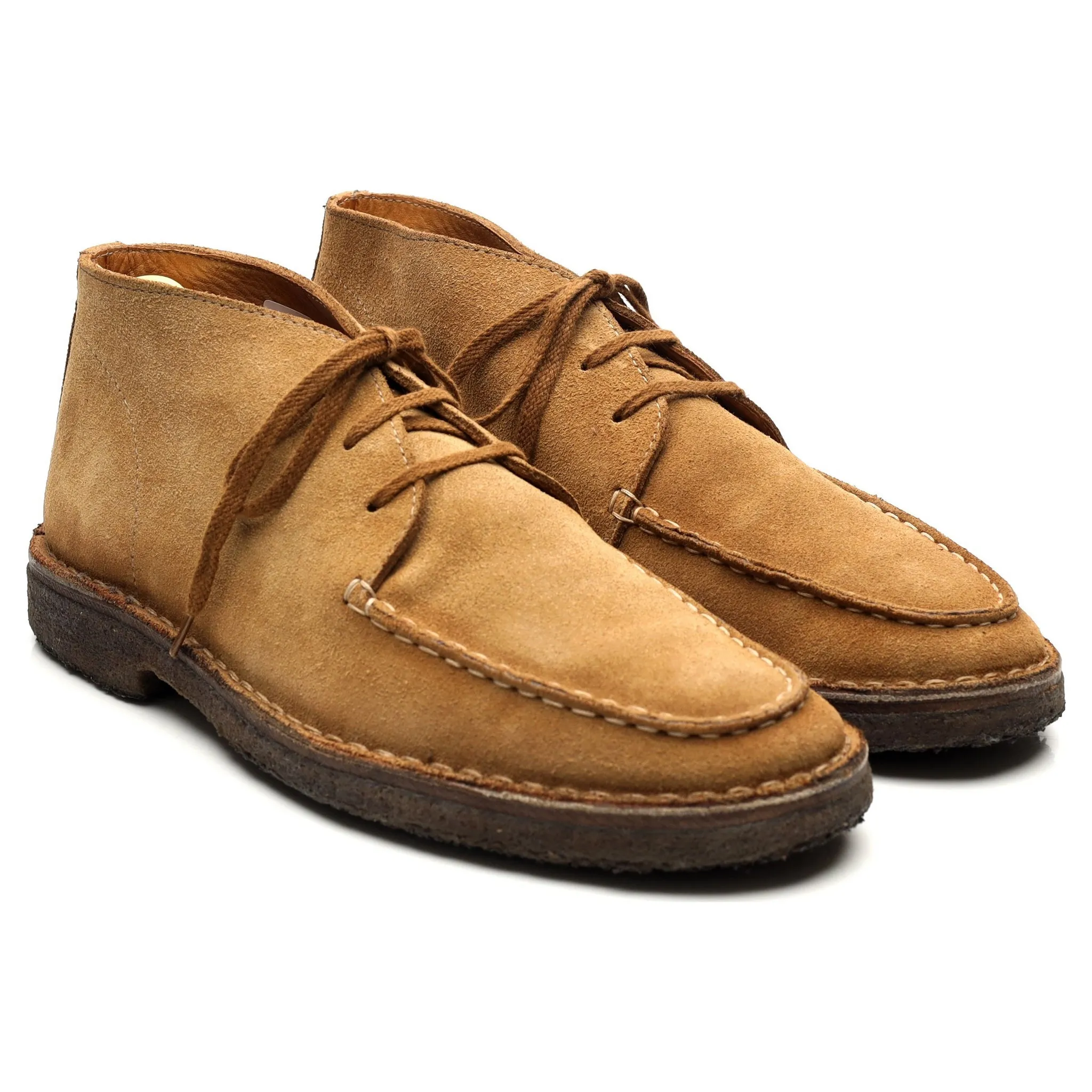 'Crosby' Tan Brown Suede Moc-Toe Chukka Boots UK 9.5